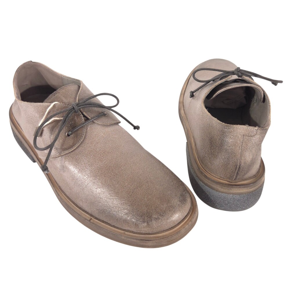 Marsell Distressed Metallic Leather Derbys US 10 EU 43 Mens Bronze Shoes $985